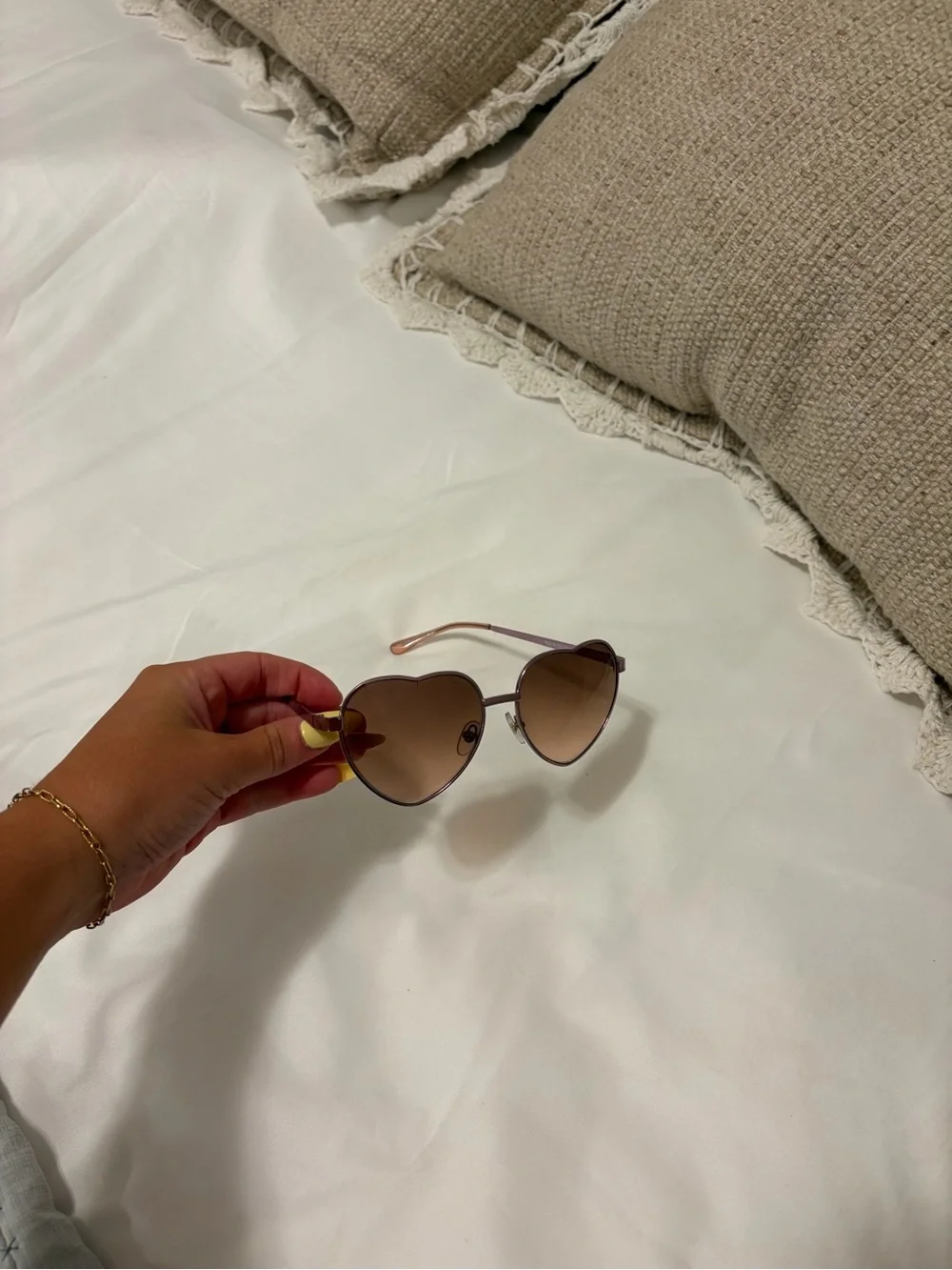 Heart-Shaped Brown Gradient Sunglasses - Women's Accessories